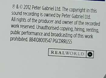 CD Peter Gabriel: So CLR