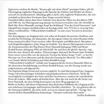 CD Peter Hammill: Offensichtlich Goldfisch