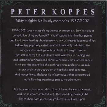 2CD Peter Koppes: Misty Heights & Cloudy Memories 1987-2002