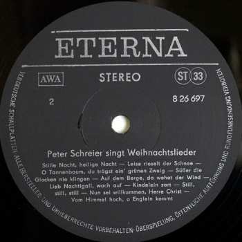 LP Peter Schreier: Peter Schreier Singt Weihnachtslieder