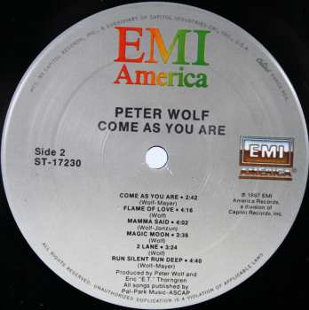 LP Peter Wolf: Come As You Are