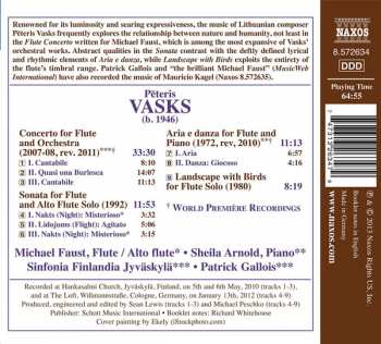 CD Pēteris Vasks: Flute Concerto • Flute Sonata • Aria E Danza  • Landscape With Birds