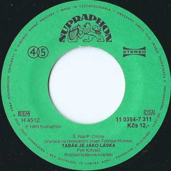 SP Petr Kotvald: Milujem Se Čím Dál Víc / Tabák Je Jako Láska