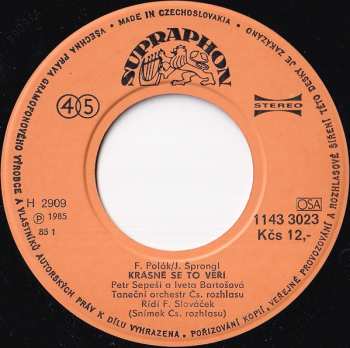 SP Iveta Bartošová: Krásně Se To Věří / Ve Tvé Hře Scházím Já