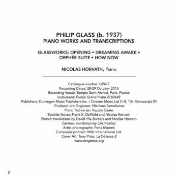 CD Philip Glass: Glassworlds 1 (Piano Works And Transcriptions)