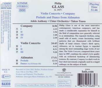 CD Philip Glass: Violin Concerto • Company • Prelude From Akhnaten