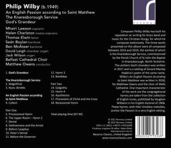 CD Philip Wilby: An English Passion According To Saint Matthew