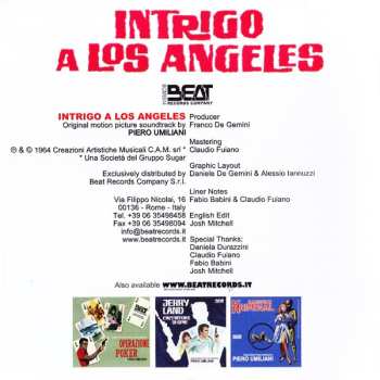 CD Piero Umiliani: Intrigo A Los Angeles (Original Motion Picture Soundtrack) LTD
