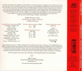 CD Pierre Boulez: Notations & Piano Sonatas