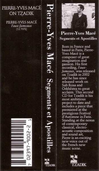 CD Pierre-Yves Macé: Segments Et Apostilles