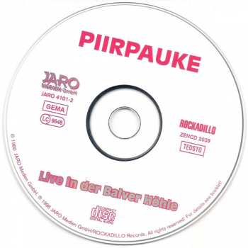 CD Piirpauke: Live In Der Balver Höhle