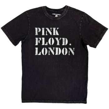 Merch Pink Floyd: Stone Wash T-shirt Stencil Logo Pink Floyd