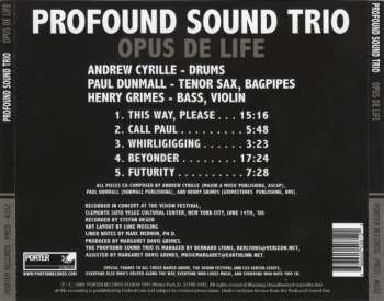 CD Profound Sound Trio: Opus De Life