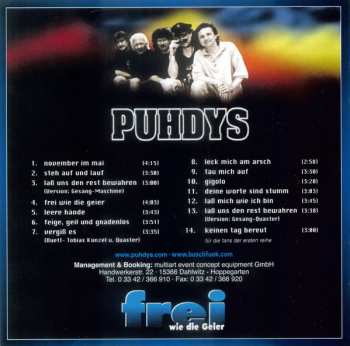 CD Puhdys: Frei Wie Die Geier