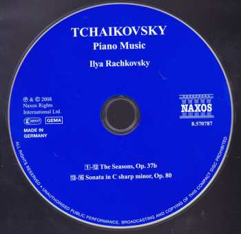 CD Pyotr Ilyich Tchaikovsky: The Seasons - Piano Sonata In C Sharp Minor