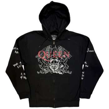 Merch Queen: Sweatshirt With Zipper Logo Queen & Crest Outline
