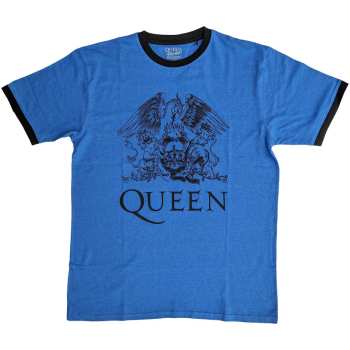 Merch Queen: Ringer T-shirt Crest Logo Queen