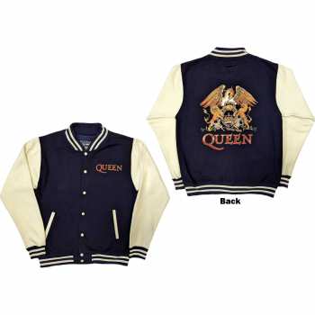 Merch Queen: Queen Unisex Varsity Jacket: White Crest (back Print) (xx-large) XXL