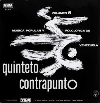 LP Quinteto Contrapunto: Música Popular Y Folclórica De Venezuela Volumen 5