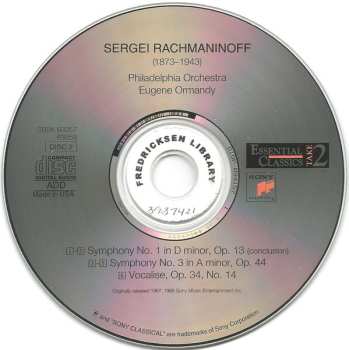 2CD Eugene Ormandy: Symphony No. 1 / Symphony No. 2 / Symphony No. 3 / Vocalise