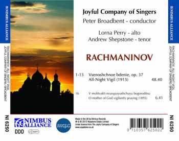 CD Sergei Vasilyevich Rachmaninoff: All-Night Vigil Op. 37