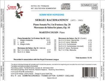 CD Sergei Vasilyevich Rachmaninoff: Piano Sonata No. 1 In D Minor, Op. 28 ; Morceaux de Salon, Op. 10