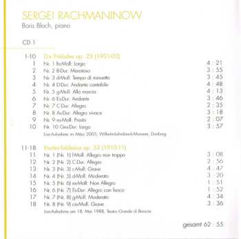 2CD Sergei Vasilyevich Rachmaninoff: Piano Works 5