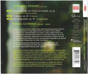 CD Johannes Brahms: Händel-Variationen • Walzer • Rhapsodien