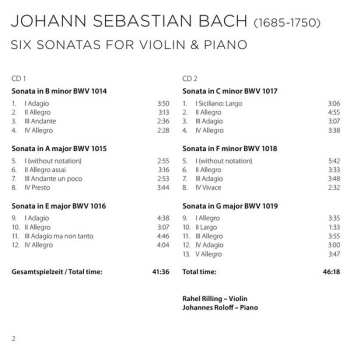 CD Rahel Rilling: Pure Bach Six Violin Sonatas