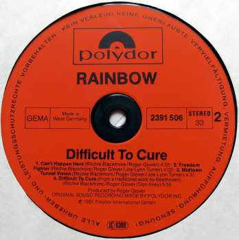 LP Rainbow: Difficult To Cure