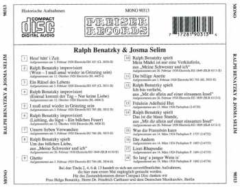 CD Ralph Benatzky: Ralph Benatzky & Josma Selim