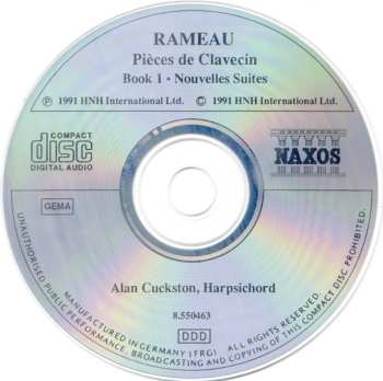 CD Jean-Philippe Rameau: Pièces de Clavecin - Book 1 - Nouvelles Suites