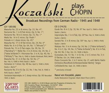 2CD Raoul Koczalski: Koczalski Plays Chopin: Broadcast Recordings from German Radio 1945 & 1948