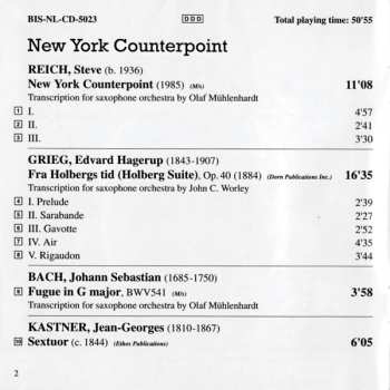 CD Raschèr Saxophone Orchestra: New York Counterpoint