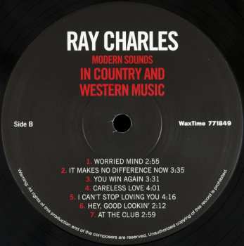 LP Ray Charles: Modern Sounds In Country And Western Music