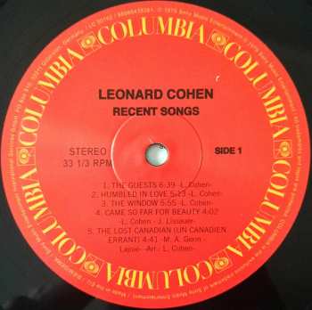 LP Leonard Cohen: Recent Songs