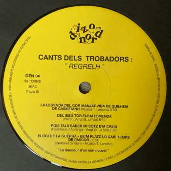 LP Regrelh: Cants Dels Trobadors: « La Douceur D'Un Son Nouvel »