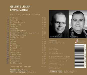 CD Johann Friedrich Reichardt: Gelebte Lieder - Living Songs