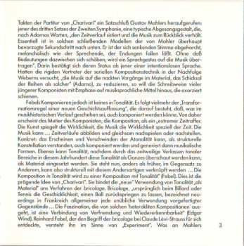 CD Reinhard Febel: Variationen Für Orchester / Das Unendliche / 1. Streichquartett
