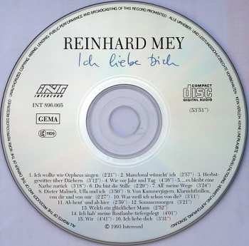 CD Reinhard Mey: Ich Liebe Dich