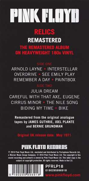 LP Pink Floyd: Relics