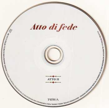 2CD Renato Zero: Atto Di Fede