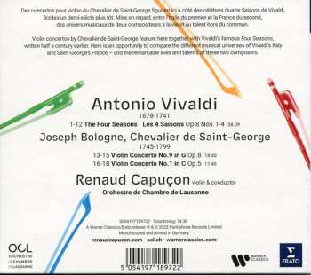 CD Renaud Capuçon: Vivaldi: Les 4 Saisons/Chevalier de Saint-George: Concertos