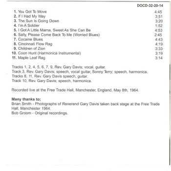 CD Rev. Gary Davis: Manchester Free Trade Hall 1964