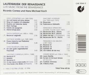 CD Ricardo Corréa: Lautenmusik Der Renaissance = Lute Music From The Renaissance
