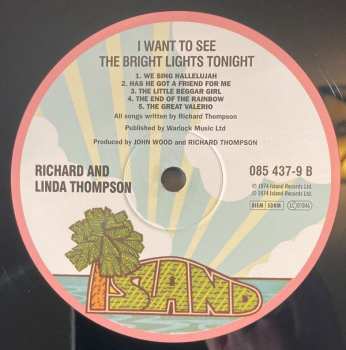 LP Richard & Linda Thompson: I Want To See The Bright Lights Tonight