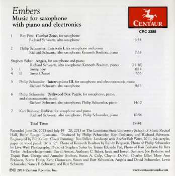 CD Kenneth Boulton: Embers (Music For Saxophone With Piano And Electronics)