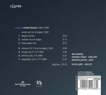 CD Richard Strauss: Morgen / Duo Walning