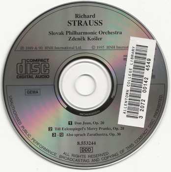 CD Richard Strauss: Don Juan • Till Eulenspiegel • Also Sprach Zarasthustra