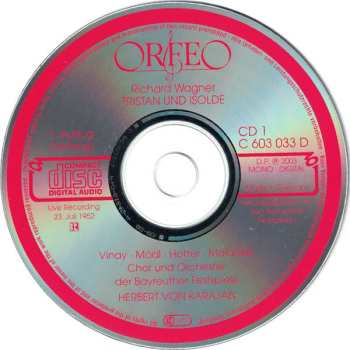 3CD/Box Set Herbert von Karajan: Tristan Und Isolde : Live Recording 23. Juli 1952